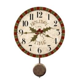 Holiday Wall Clock-Christmas Clock - Mistletoe Clock - thumbnail 2
