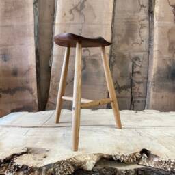 Milking Stool #3 in Walnut & White Oak - thumbnail 2