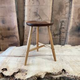 Milking Stool #3 in Walnut & White Oak - thumbnail 4