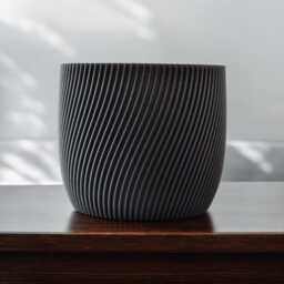 Spiral Ribbed Plant Pot - Multiple Colours Modern Grooved Indoor Planter, Stylish Home Decor, Gift For Her, Minimalist Textured Design - thumbnail 2