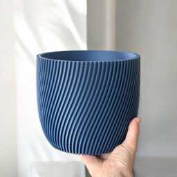 Spiral Ribbed Plant Pot - Multiple Colours Modern Grooved Indoor Planter, Stylish Home Decor, Gift For Her, Minimalist Textured Design - thumbnail 1