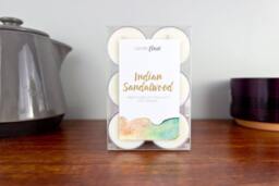 Indian Sandalwood Soy Tea Light Candles - 6 - Handmade Vegan Candle