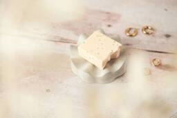 Concrete Soap Dish - Round Wavey Design