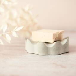 Concrete Soap Dish - Round Wavey Design - thumbnail 2