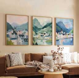 Set Of 3 Glencoe Posters, Scotland Landscape Prints, Highland Travel Wall Art, Nature Poster Set, Scenic Decor Gift For Home - thumbnail 1