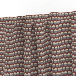 Mid Century Curtain Panel - Red Circles Retro Geometric Round Custom Atomic Beige On Scarlet By Siya - thumbnail 3