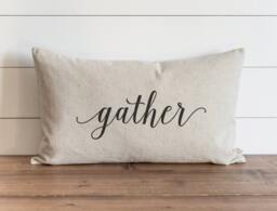 Gather 16 X 26 Pillow Cover // Fall Autumn Thanksgiving Throw Gift For Her Accent - thumbnail 1