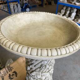 Large Ivy Stone Birdbath - Outdoor Garden Bird Feeder Acanthus Ornament Decor Xl - thumbnail 2