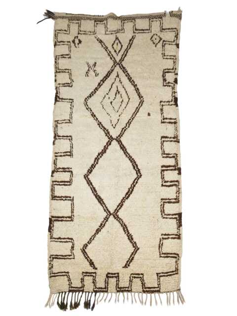 Summer Sale Vintage Beni Ourain Berber Runner 200 X 100 cm, Runner, Moroccan Rug - image 1