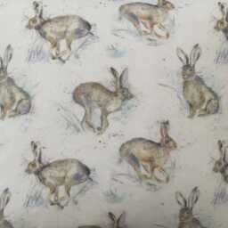 Christmas Gifts Hurtling Hares Linen Cushion Cover Voyage Maison Country Home Decor - thumbnail 2