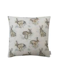 Christmas Gifts Hurtling Hares Linen Cushion Cover Voyage Maison Country Home Decor - thumbnail 1
