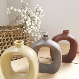 Nordic Donut Vase Oval Shape, Scandinavian Style, Coloured Vase - thumbnail 3