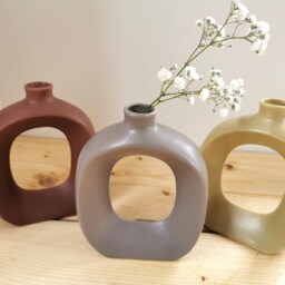 Nordic Donut Vase Oval Shape, Scandinavian Style, Coloured Vase - thumbnail 2