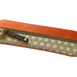 Japanese Asanoha Pen Case Leather & Fabric & Pencil Asanoha - thumbnail 3