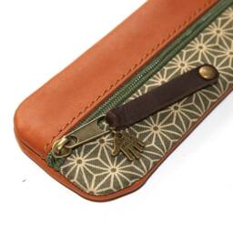 Japanese Asanoha Pen Case Leather & Fabric & Pencil Asanoha - thumbnail 2