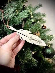 Christmas Personalised Feather Bauble - Memorial Tree Decoration