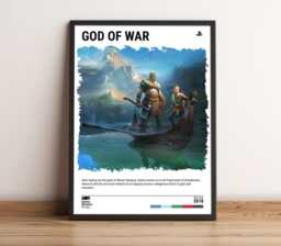 God Of War - 2018 Poster - Video Game Wall Art Print Gaming Gift A5-A4-A3-A2-A1 Unframed Canvas For Frame Or Hanger - thumbnail 1