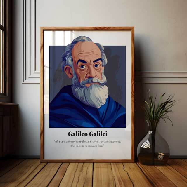Galileo Galilei Quote Poster Astronomy Historical Icon - image 1