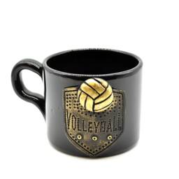 Handmade Sports Mug Fimo Clay Pottery, Basketball, Tennis, Volleyball - thumbnail 2