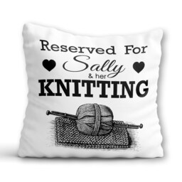 Knitting Cushion Personalised Birthday Gift Her Knitter Friend Keepsake Mum Custom Knitting Pillow Women Grandma Nan Granny Nana - thumbnail 2