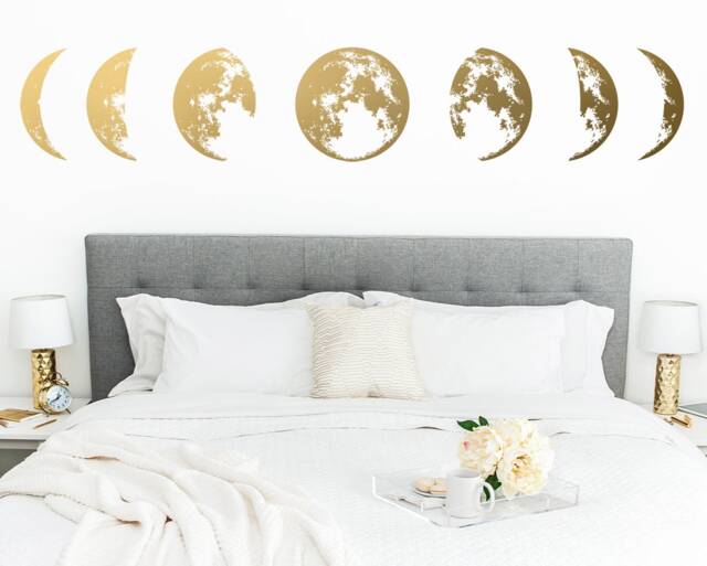 Moon Phases Wall Decal - Phase Decor, Celestial Art, Decor For Home, Nursery Kids Room Stickers - image 1