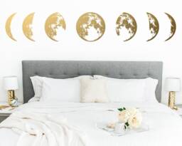 Moon Phases Wall Decal - Phase Decor, Celestial Art, Decor For Home, Nursery Kids Room Stickers - thumbnail 1