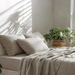 Sand Linen Sheet Set 1 Flat & Fitted 2 Pillowcases Stonewashed 100% Flax Linen Set - thumbnail 4