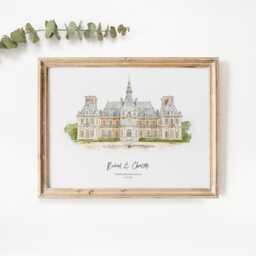 Wedding Venue Print, Gift, 1st Anniversary Present, Sketch, Painting From Photo, Personalised Drawing, Couple Gift - thumbnail 1