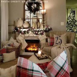 December 25 Christmas Linen Pillow Cover - Rustic Farmhouse Decor - thumbnail 2