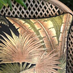 Tropical Palm Leaf Outdoor Cushion Cover, Bahama Breeze - thumbnail 2
