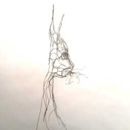 Wall Kitty Cat 2D Wire Sculpture By Elizabeth Berrien - thumbnail 4