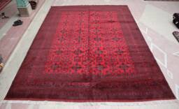 Large Afghan Rug, 13.0 X 9.9 Ft, Beautiful Top Quality, Handmade Oriental Rug 10X13, Afghan Turkmen Khal Mohammadi Area Bukhara Rug - thumbnail 1