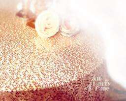 Rose Gold Sequin Tablecloth, Sparkly Shabby Pink Table Linen For Girly Birthday Baby Showr Bridal Shower Party Events. Ready To Ship - thumbnail 1