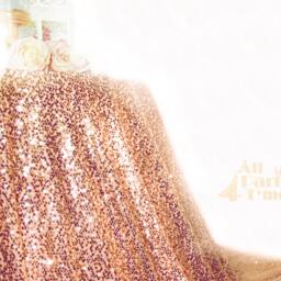 Rose Gold Sequin Tablecloth, Sparkly Shabby Pink Table Linen For Girly Birthday Baby Showr Bridal Shower Party Events. Ready To Ship - thumbnail 2
