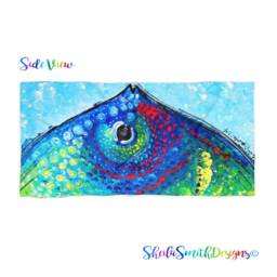 Colorful & Bright Fish Art Beach Towel, Fish Art Pool Art, Towel - thumbnail 3