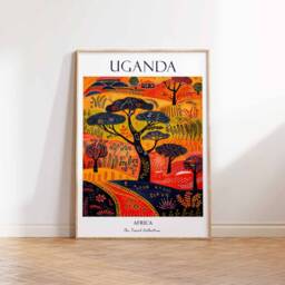 Uganda Poster, Wall Art, Africa African Print, East Decor, Travel Print - thumbnail 2