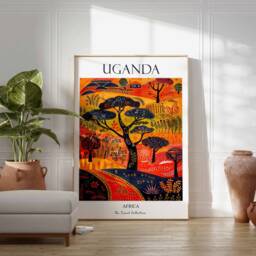 Uganda Poster, Wall Art, Africa African Print, East Decor, Travel Print - thumbnail 3