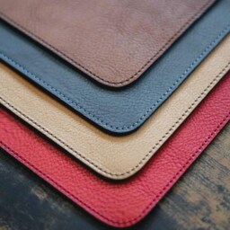 Italian Leather Desk Mat, Brown Writing Pad, Custom Size - thumbnail 3