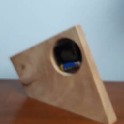 Hand Crafted African Tulip Wood Clock Modern Desk Decor - thumbnail 2