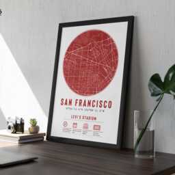 San Francisco 49Ers Stadium Map Print Unique Framed Gift - For Him Dad Brother Granddad Uncle American Football Poster Decor Sf 49 - thumbnail 3