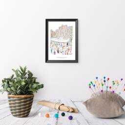 Trevi Fountain Print On Fine Art Paper - Rome Travel Illustration- Unframed - thumbnail 2
