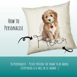 Personalised Puppy Dog Cushion Gift Printed Name Design - Throw Pillow For Mum Dad Friend Bedroom Birthday Christmas Cs077 - thumbnail 3