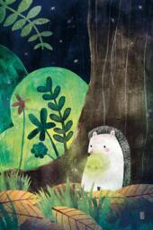The Hedgehog & The Treasure Print - 21x30 Print Illustration Cute Animals Nursery Decor - thumbnail 1