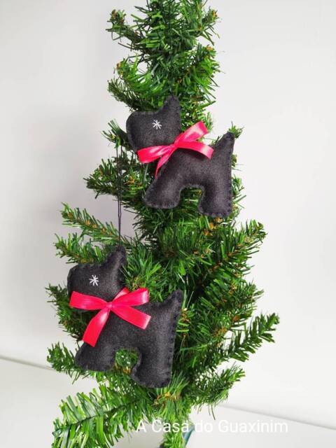 Handmade Felt Scottish Dog Christmas Ornaments - Set Of 6 - image 1