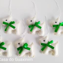 Handmade Felt Scottish Dog Christmas Ornaments - Set Of 6 - thumbnail 2