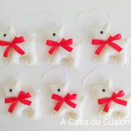 Handmade Felt Scottish Dog Christmas Ornaments - Set Of 6 - thumbnail 3