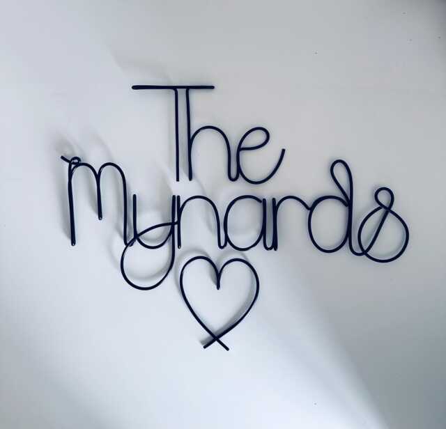 Personalised Wire Family Name Sign Handmade Wall Art - image 1