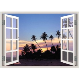 Palm Beach View Window 3D Wall Decal Art Removable Wallpaper Mural Sticker Vinyl Home Decor - thumbnail 2