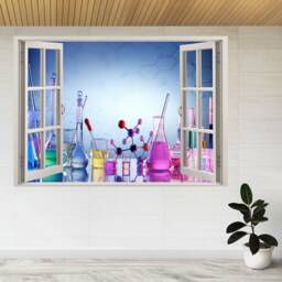 Scientific Chemical Formula 3D Window View Wall Sticker Poster Decal A836
