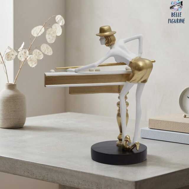 Nordic Resin Billiard Player Sculpture Pool Table Figurine - Office Desk Decor Sports Art Gift For Him Modern Home Accent - image 1